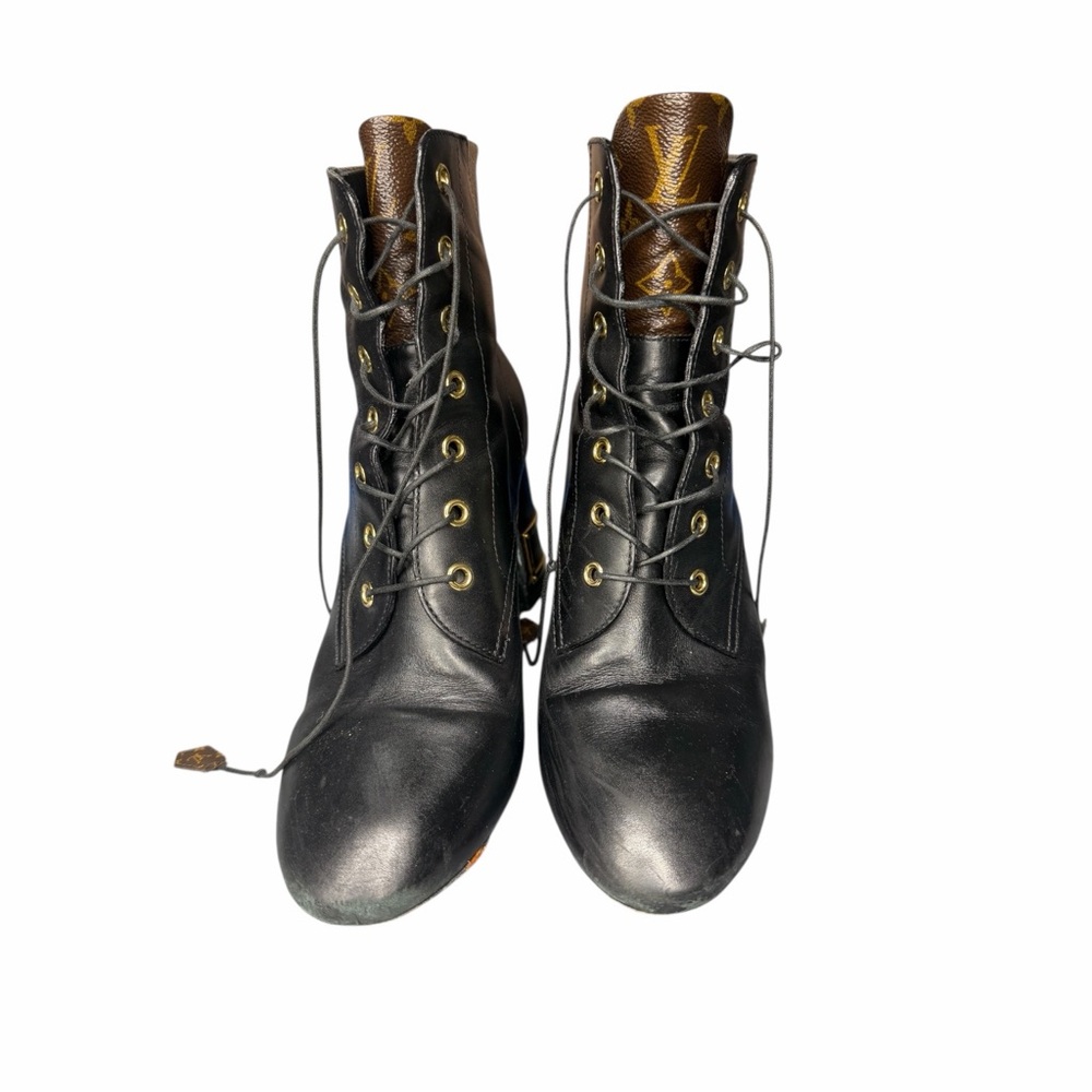 Louis Vuitton Black and Brown Lace-Up Boots MAO250 size 39 - Picture 3 of 15